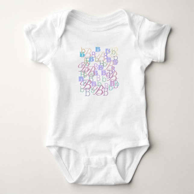 Body "B" Bébé Lettres Confettis (Devant)