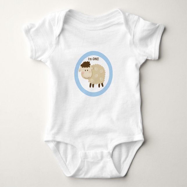 Body Baa Baa Bleu mouton Personnalisé (Devant)