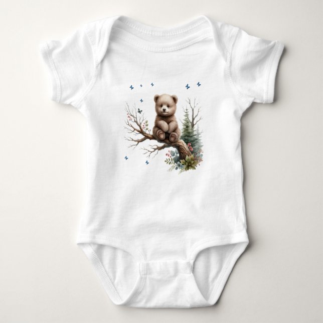Body Baby Bear sur un rond Bébé Bodysuit (Devant)