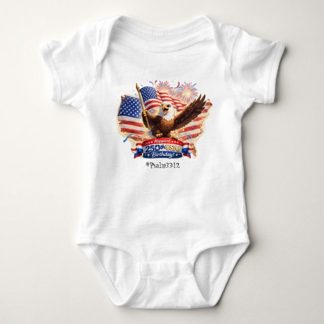 Body baby bodysuit Blessed Happy 250th Birthday USA! (Devant)