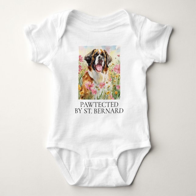 Body Baby Bodysuit – Pawtected by Saint Bernard (Devant)