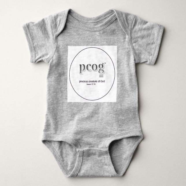 Body Baby bodysuit "PCOG" with scripture & heart (Devant)