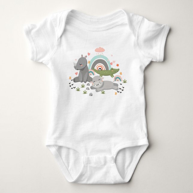 Body Baby Bodysuit with a cute illustration (Devant)