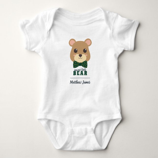 Body Baby Boy Bear Green & Gold (Devant)