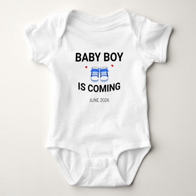 Body Baby Boy Coming Soon Custom Pregnancy Announcement (Devant)