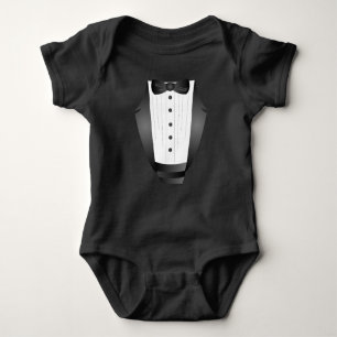 Body baby Boy First Birthday Bow Cravate Black Tuxedo