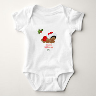 Body Baby Boy First Christmas Red Santa Hat