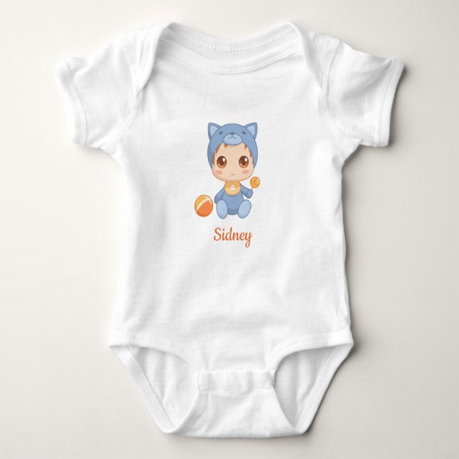 Body Baby Boy Girl Cat Nom personnalisé (Devant)