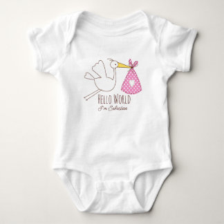 Body Baby Boy Hello World I'm Sebastian Personalized 