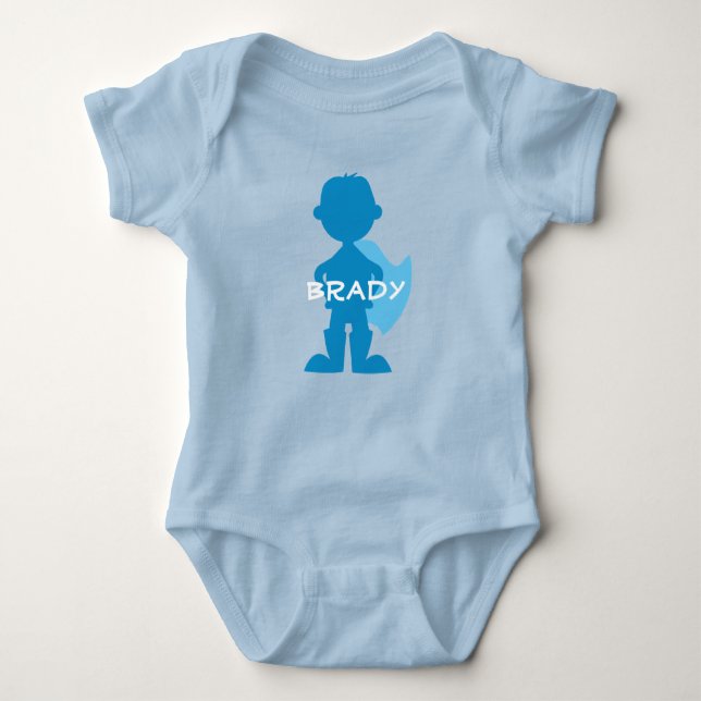 Body Baby Boy Superhero Blue Silhouette Personnalisé (Devant)