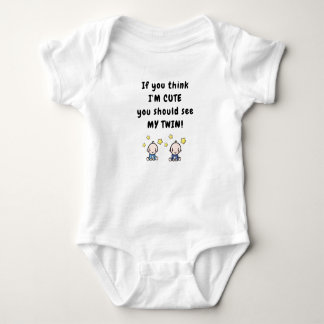 Body Baby Boy Twins Onepiece w Funny Message, Twin