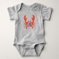 Baby Boys Aquarelle Crabe Monogramme Cercle