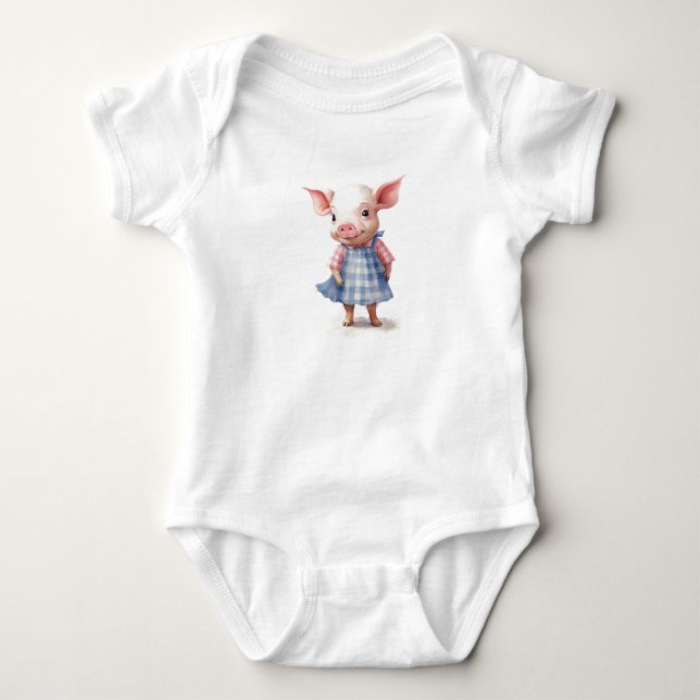 Body Baby Cochon Piglet en robe (Devant)