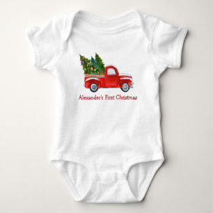 Body Baby First Christmas Red Truck Nom rouge