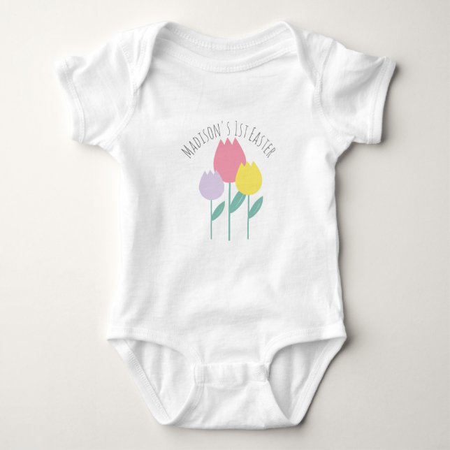 Body Baby First Easter Spring Tulips Baby Bodysuit (Devant)