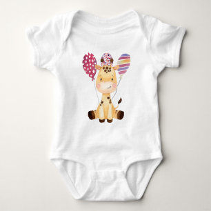 Body Baby Giraffe avec ballons colorés