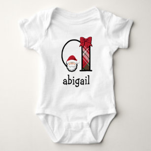 Body Baby Girl Plaid Père Noël Noël Bodysuit initial a