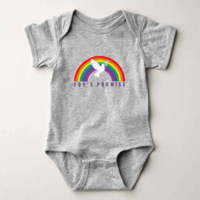 Body Baby Grey Snap Tee La Promesse de Dieu Arc en ciel (Devant)
