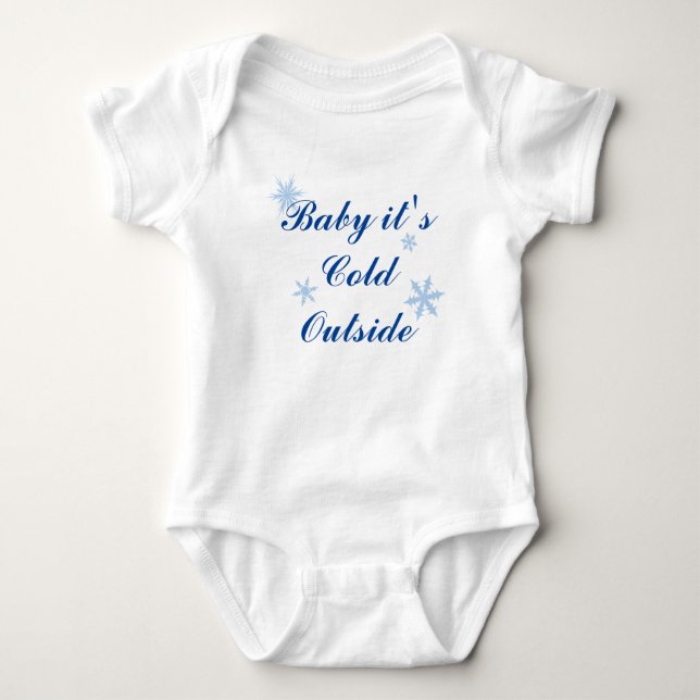 Body Baby it's Cold Outside Baby Boy Bodysuit en bleu (Devant)