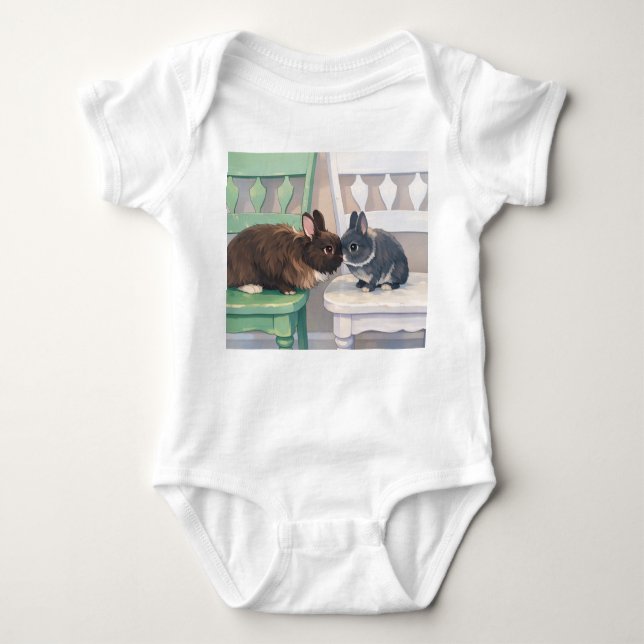 Body Baby Jersey Bodysuit - Two Adorable Rabbits (Devant)
