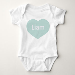 Body Baby Liam Blanc bleu-vert Coeur Bébé Bodysuit