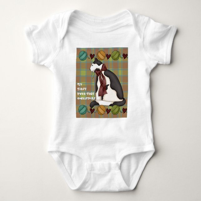 Body Baby My First Christmas Kitty Chat sur Plaid (Devant)