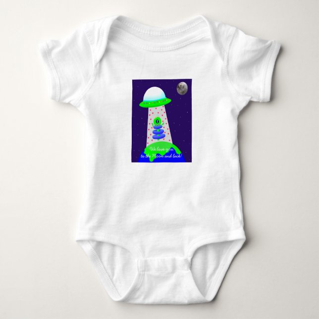 Body Baby one-piece avec alien et lune par Jo Images (Devant)