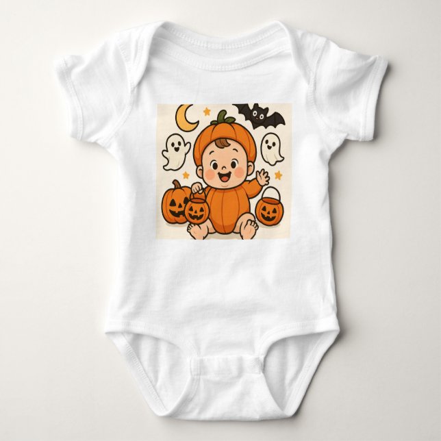 Body Baby one-piece with a Halloween-themed baby image (Devant)