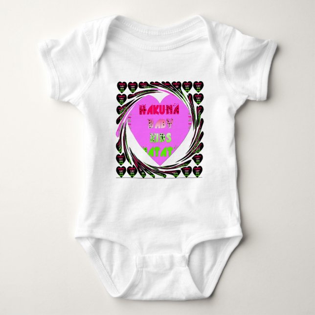 Body Baby Pink Hearts Hakuna Matata Baby Kids Design.p (Devant)