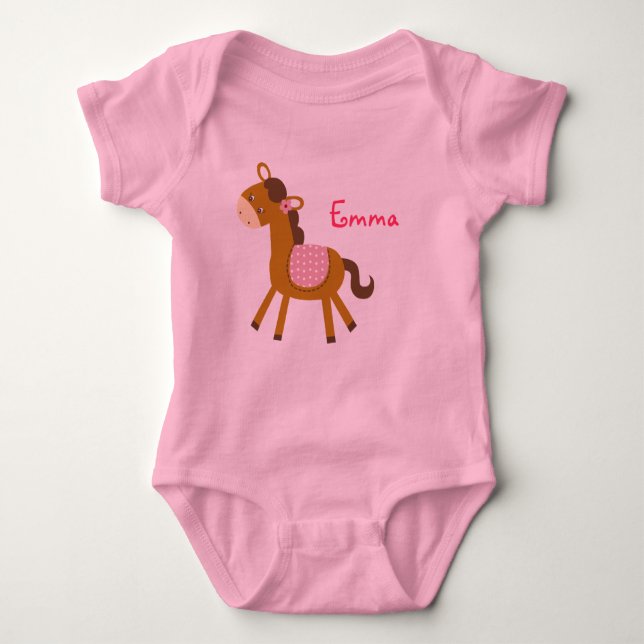 Body Baby Pony Horse Personnalisé Baby Creeper T-Shirt (Devant)