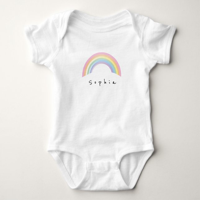 Body baby shower arc-en-ciel doux (Devant)