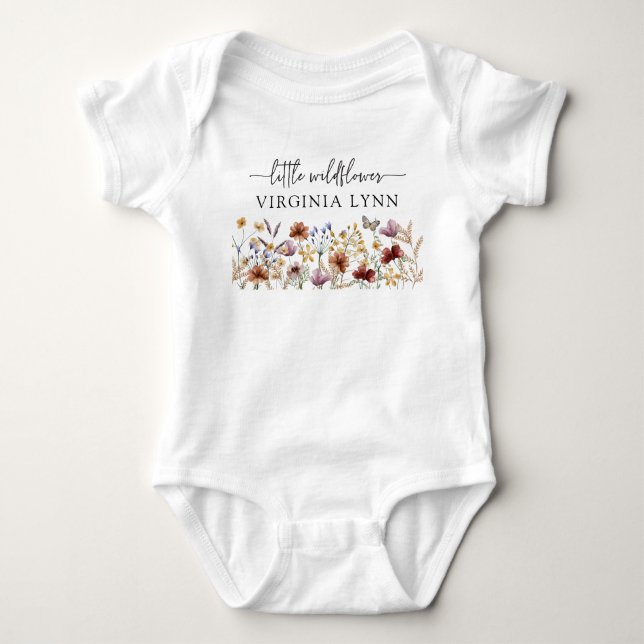 Body Baby Shower Boho Fleurs des Champs (Devant)