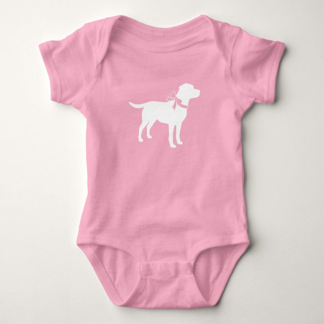 Body Baby Shower Chien Labrador Rose Fille (Devant)