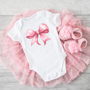 Body Baby Shower Coquette Monogramme Arc-en-ciel Rose