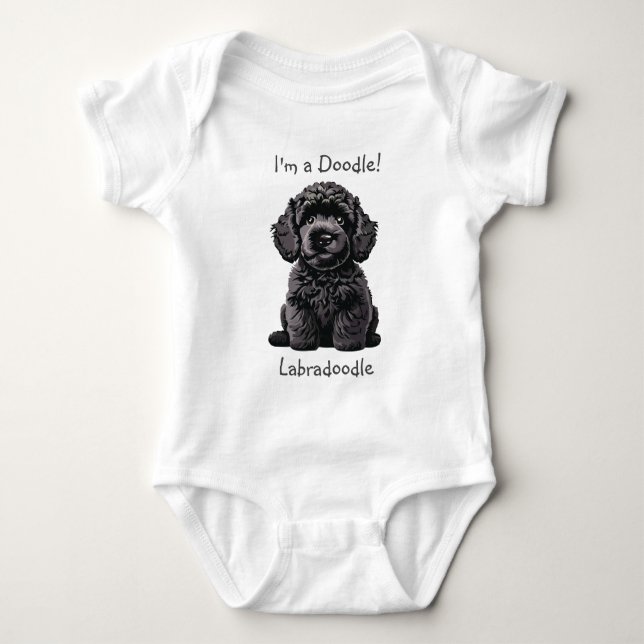 Body Baby shower Cute Labradoodle Puppy - Je suis un Do (Devant)