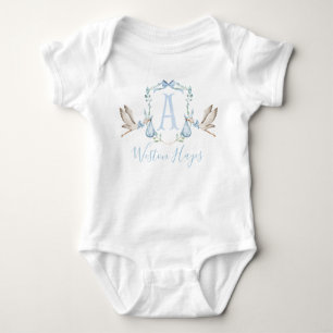 Body Baby shower de garçon Preppy Southern Blue Stork