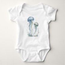 Baby-Shower Garçon Méduse Bleu Poussiéreux