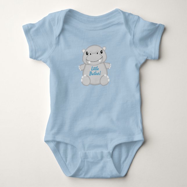 Body Baby Shower Hippopotame Bleu (Devant)