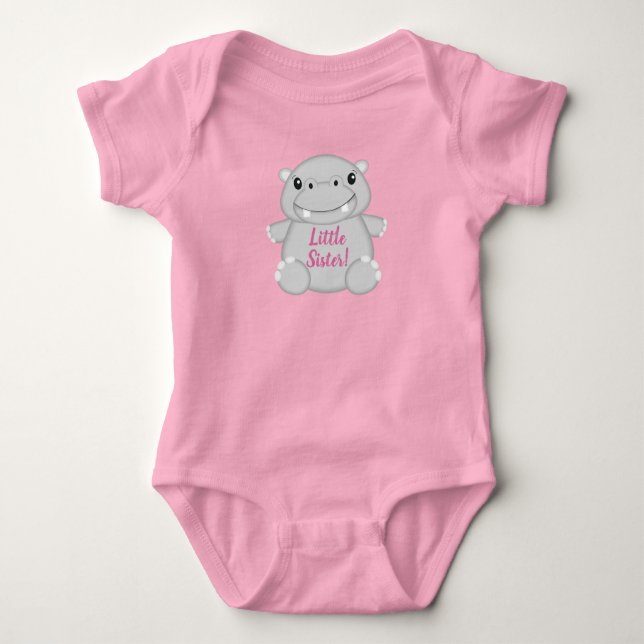 Body Baby Shower Hippopotame Rose (Devant)