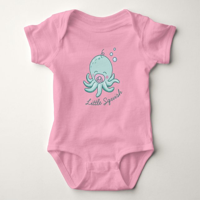 Body Baby Shower Mignon Pieuvre Kawaii Fille Rose (Devant)