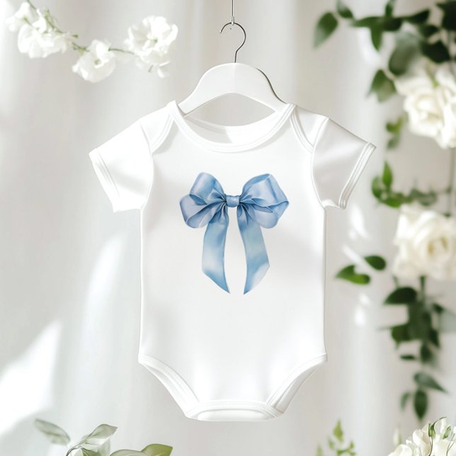 Body Baby shower minimaliste ruban bleu (Créateur téléchargé)