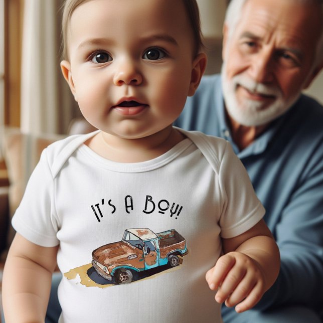 Body Baby shower pour un garçon avec camionnette (It’s a boy!)