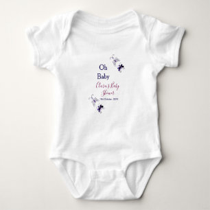 Body Baby shower rose papillon violet oh bébé moderne