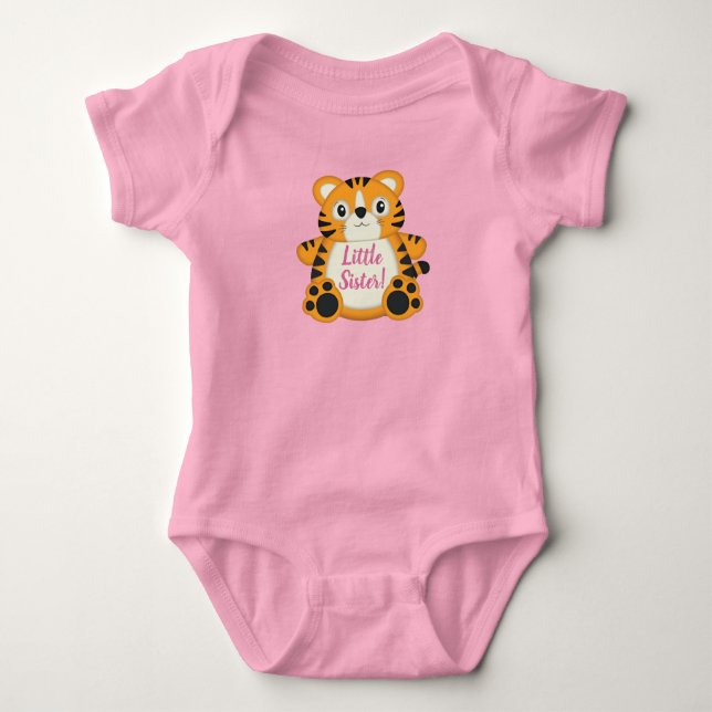 Body Baby Shower Safari Fille Rose Tigre (Devant)