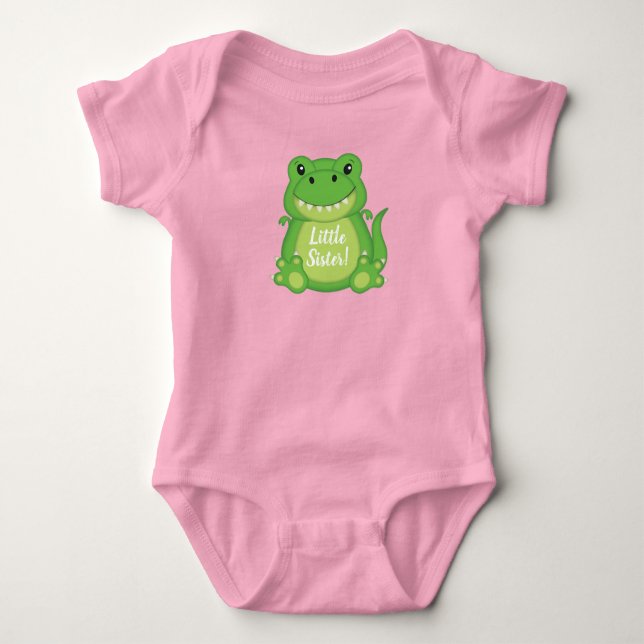 Body Baby Shower T-Rex Rose Fille Dinosaure (Devant)