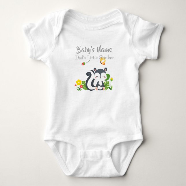 Body Baby Skunk, Papillon & Fleurs (Devant)