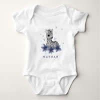 *~* Baby Zebra Floral Jungle Baby Boy une pièce