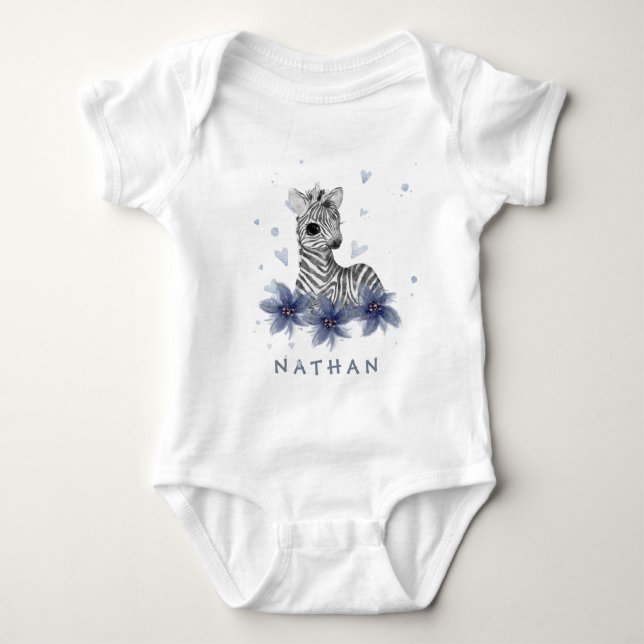 Body *~* Baby Zebra Floral Jungle Baby Boy une pièce (Devant)