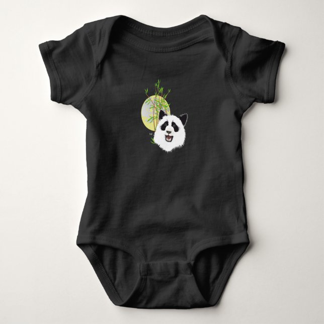 Body Babybody mit groem Panda Baby Strampler (Devant)