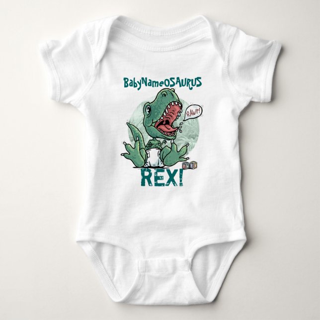 Body BabyNameosaurus Rex éditent avec votre nom de (Devant)